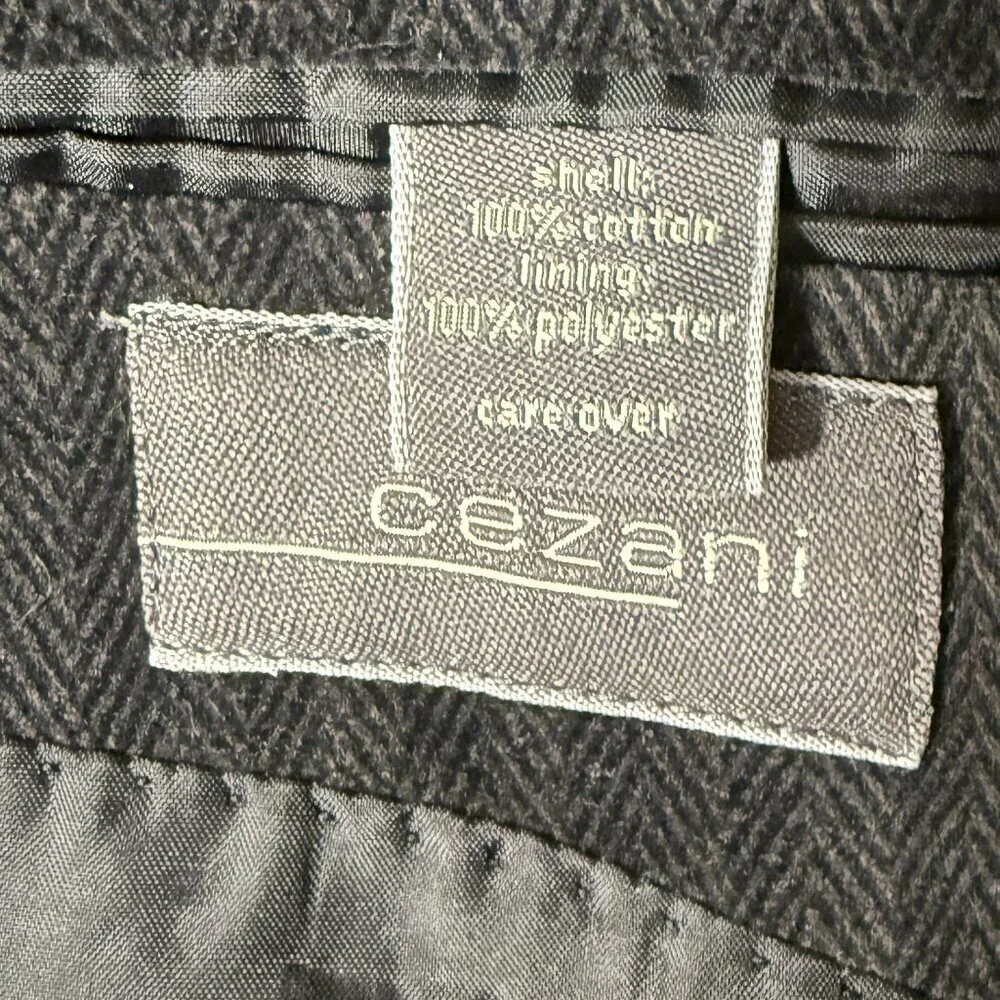 CEZANI Velvet Feel- Herringbone Pattern MENS BLACK SPORT COAT
